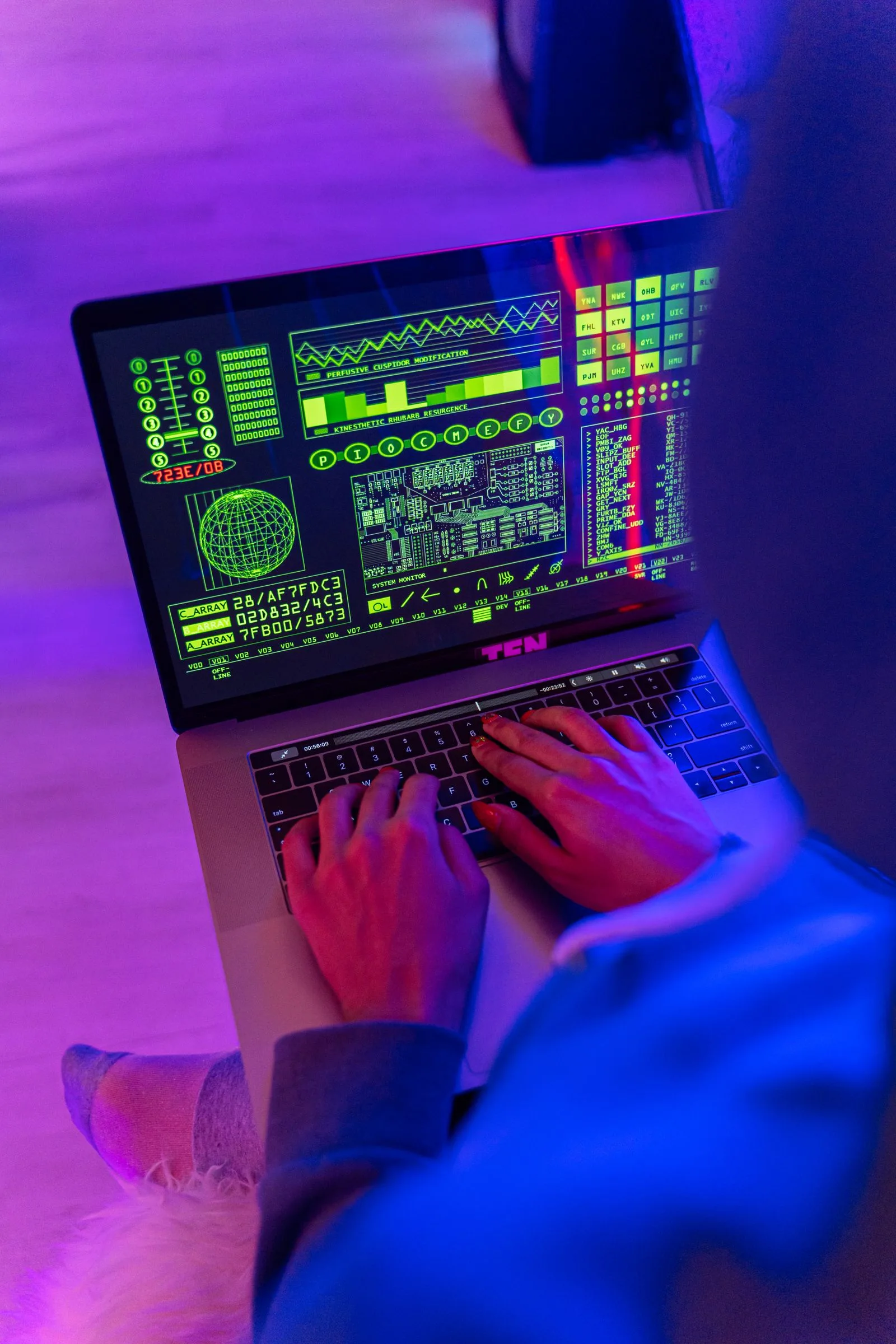 Person securely entering credentials or password on a computer