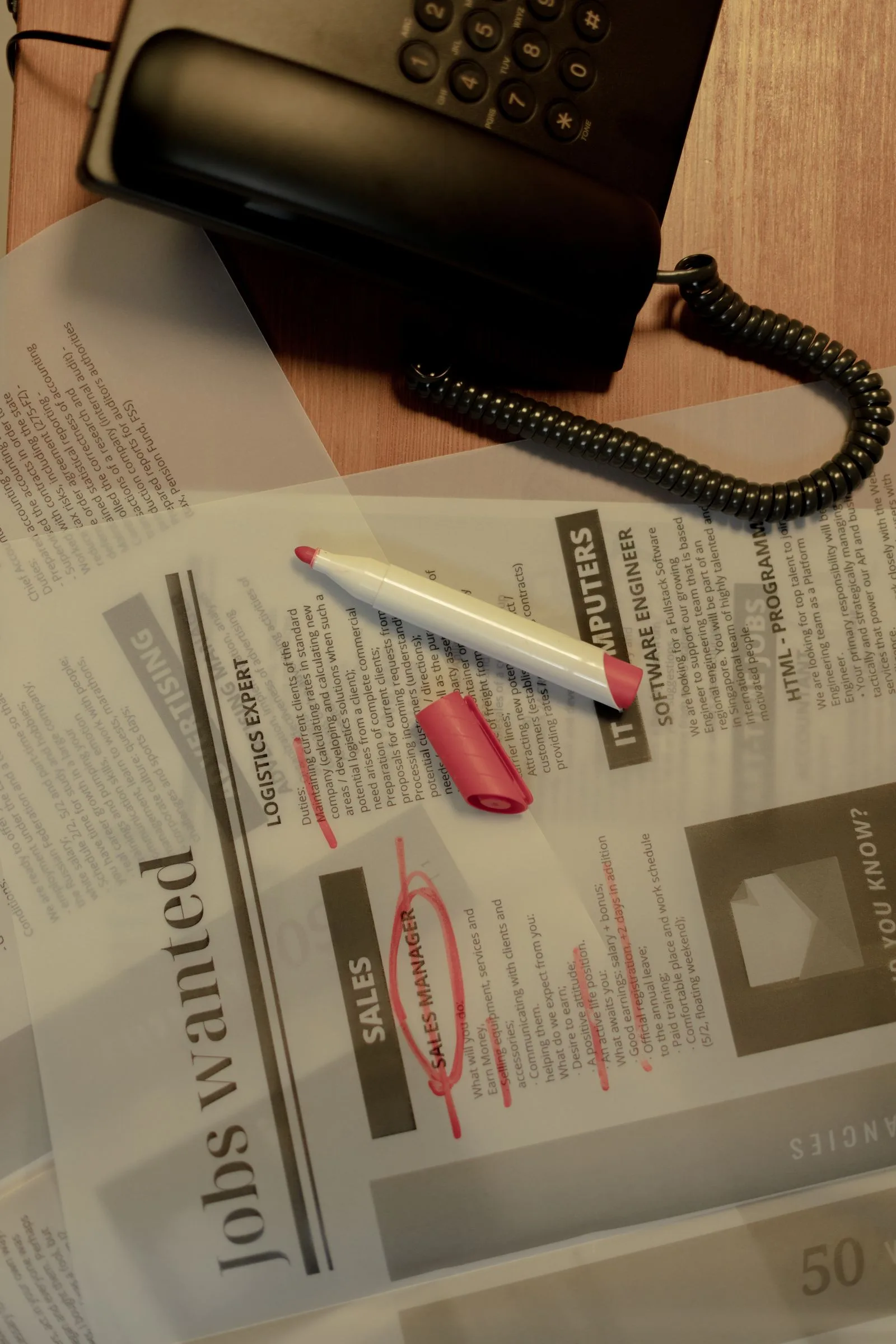 Organized job application materials and documents for tracking